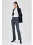 Füme Straight/Düz Kesim Yüksek Bel Nervür Dikişli Örme Pantolon TCR-6873A 9