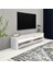 Batı LED Işıklı 2 Kapaklı TV Sehpası – 150 cm – Minimal Tasarım, Parlak Beyaz 7