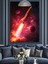 Kırmızı ve Mor Renklerde Uzay Patlaması Roketleri Dekoratif Kanvas - Mdf Ahşap Tablo 3
