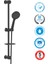 | Valtemo Siyah Fonksiyonlu Sürgülü Duş Seti - Kireç Tutmayan Tpe Başlık - 5 Yıl Garantili 4