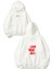 Love Yourself Tasarım Baskılı Oversize Beyaz Kapüşonlu Sweatshirt 1