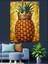 Parlak Yeşil Kabuklu Büyük Bir Ananas Dekoratif Kanvas - Mdf Ahşap Tablo 1