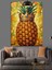 Parlak Yeşil Kabuklu Büyük Bir Ananas Dekoratif Kanvas - Mdf Ahşap Tablo 5