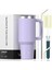 591ML Paslanmaz Çelik Yalıtımlı Kupa Sap ve Samanlı 20OZ Tumbler Soğuk ve Sıcak Termal Kupa Taşınabilir Araç Seyahat Kupa Kapasite: 591ML/RENK: Mor (Yurt Dışından) 1