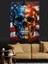 Amerikan Bayraklı Kurukafa Vatanseverlik Teması Dekoratif Kanvas - Mdf Ahşap Tablo 4