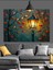 Sokak Lambası Sarı Fener Dekoratif Kanvas - Mdf Ahşap Tablo 2