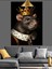 Taç Takan Bir Kral Fare Resmi Dekoratif Kanvas - Mdf Ahşap Tablo 3