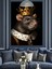 Taç Takan Bir Kral Fare Resmi Dekoratif Kanvas - Mdf Ahşap Tablo 4