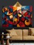 Geometrik Desen Soyut Sanat Dekoratif Kanvas - Mdf Ahşap Tablo 1