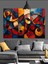 Geometrik Desen Soyut Sanat Dekoratif Kanvas - Mdf Ahşap Tablo 2