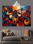Geometrik Desen Soyut Sanat Dekoratif Kanvas - Mdf Ahşap Tablo 3