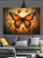 Kelebek Turuncu Kanatlar Sanat Dekoratif Kanvas - Mdf Ahşap Tablo 1