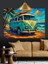 Volkswagen Minibüs Retro Plaj Dekoratif Kanvas - Mdf Ahşap Tablo 5
