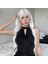 Patlamalı Uzun Su Dalga Peruk Beyaz Renkli Cosplay Ipeksi Peruk Kadınlar Için Günlük Parti Sentetik Saç Isıya Dayanıklı-B (Yurt Dışından) 4