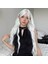 Patlamalı Uzun Su Dalga Peruk Beyaz Renkli Cosplay Ipeksi Peruk Kadınlar Için Günlük Parti Sentetik Saç Isıya Dayanıklı-B (Yurt Dışından) 5