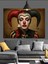 Joker Makyajlı Palyaço Kadın Dekoratif Kanvas - Mdf Ahşap Tablo 2