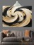 Siyah Beyaz Spiral Soyut Dekoratif Kanvas - Mdf Ahşap Tablo 1