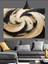 Siyah Beyaz Spiral Soyut Dekoratif Kanvas - Mdf Ahşap Tablo 5