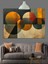 Geometrik Desen Soyut Sanat Dekoratif Kanvas - Mdf Ahşap Tablo 2