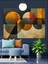 Geometrik Desen Soyut Sanat Dekoratif Kanvas - Mdf Ahşap Tablo 4