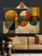 Geometrik Desen Soyut Sanat Dekoratif Kanvas - Mdf Ahşap Tablo 5