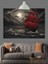 Fırtınalı Denizde Kırmızı Yelkenli Dekoratif Kanvas - Mdf Ahşap Tablo 1