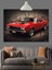 Kırmızı Klasik Amerikan Spor Araba Dekoratif Kanvas - Mdf Ahşap Tablo 2