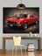 Kırmızı Klasik Amerikan Spor Araba Dekoratif Kanvas - Mdf Ahşap Tablo 3