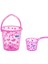 Babyjem 923 Şeffaf Kova & Maşrapa Set Pembe Desenli 2