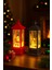 Yeni Yıl Noel Temalı 2 Li Set Işıklı Yılbaşı Feneri Noel Baba Kardan Adam Figürlü Kandili Fener 14CM 2