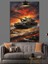 Gün Batımında Hızla Giden Tank Dekoratif Kanvas - Mdf Ahşap Tablo 3
