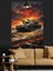 Gün Batımında Hızla Giden Tank Dekoratif Kanvas - Mdf Ahşap Tablo 5