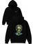 Zombi Tasarım Baskılı Oversize Siyah Kapüşonlu Sweatshirt 1
