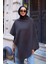 Sümeyra Yılmaz'ın Tercihi Robe Asimetrik Triko Kap Antrasit 1