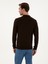 Erkek Kahverengi Regular Fit Yün Karışımlı Fermuarlı Polo Yaka Basic Triko Kazak 50315297-VR029 5