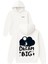 Dream Bıg Tasarım Baskılı Oversize Beyaz Kapüşonlu Sweatshirt 1