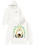 Buyucu Tasarım Baskılı Oversize Beyaz Kapüşonlu Sweatshirt 1