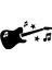 Nota ve Gitar Duvar Dekor Sticker 40 x 20 cm 1