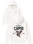 Delıvered By Cupıd Tasarım Baskılı Oversize Beyaz Kapüşonlu Sweatshirt 1
