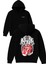Rollıng Tasarım Baskılı Oversize Siyah Kapüşonlu Sweatshirt 1