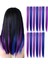 13 Adet Renkli Parti Saç Uzatmalarında Renkli Klipsi Vurgular 55CM Düz Sentetik Saç Parçaları Mor + Mavi (Yurt Dışından) 2