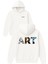 Art Tasarım Baskılı Oversize Beyaz Kapüşonlu Sweatshirt 1
