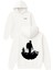 Kapmda Gezen Adam Tasarım Baskılı Oversize Beyaz Kapüşonlu Sweatshirt 1