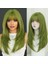 Peruk Uzun Düz Yeşil Sentetik Peruk Patlamalı Düz Orta Uzun Süreli Kalp Karşıtı Kadın Partisi Cosal Peruk (24 Inç) (Yurt Dışından) 5