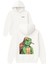 Asker Kaplumbaga Tasarım Baskılı Oversize Beyaz Kapüşonlu Sweatshirt 1