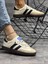 Bağcıklı Unisex Spor Sneaker Ayakkabı-Bej-Siyah 2