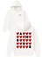 Bol Kalpli Amour Tasarım Baskılı Oversize Beyaz Kapüşonlu Sweatshirt 1