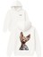Bad Cat Sphanks Tasarım Baskılı Oversize Beyaz Kapüşonlu Sweatshirt 1