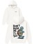Dont Rush Me Tasarım Baskılı Oversize Beyaz Kapüşonlu Sweatshirt 1
