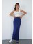 Nora Kadın Maxi Boy Astarlı Viskon Etek-Lacivert 2